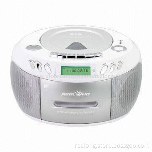 DVD Player with FM/AM/Cassette/USB/SD Card and Carrying Handle